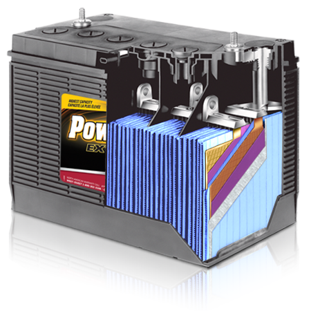 Detail illustration of a commercial battery 